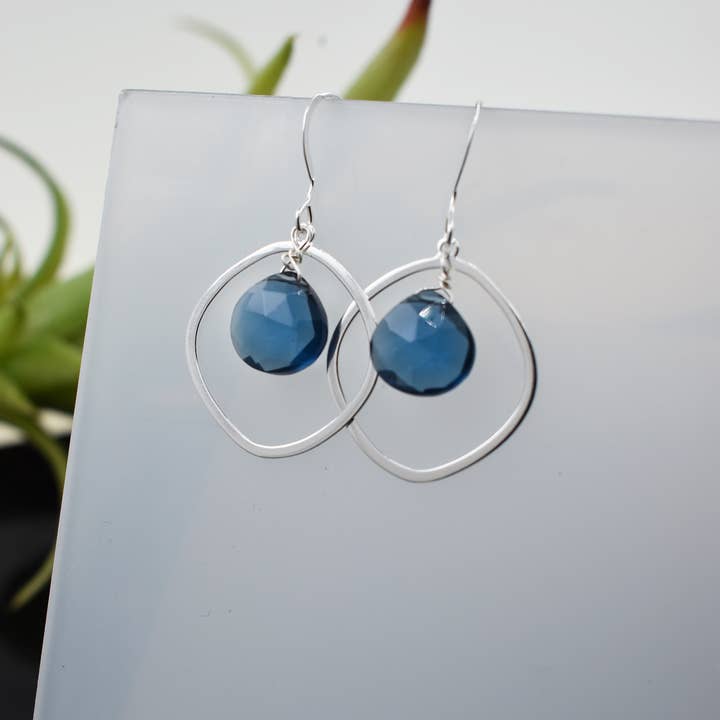 London Blue Topaz Sterling Silver Earrings – Handcrafted  for wholesale by Whitelotus Design