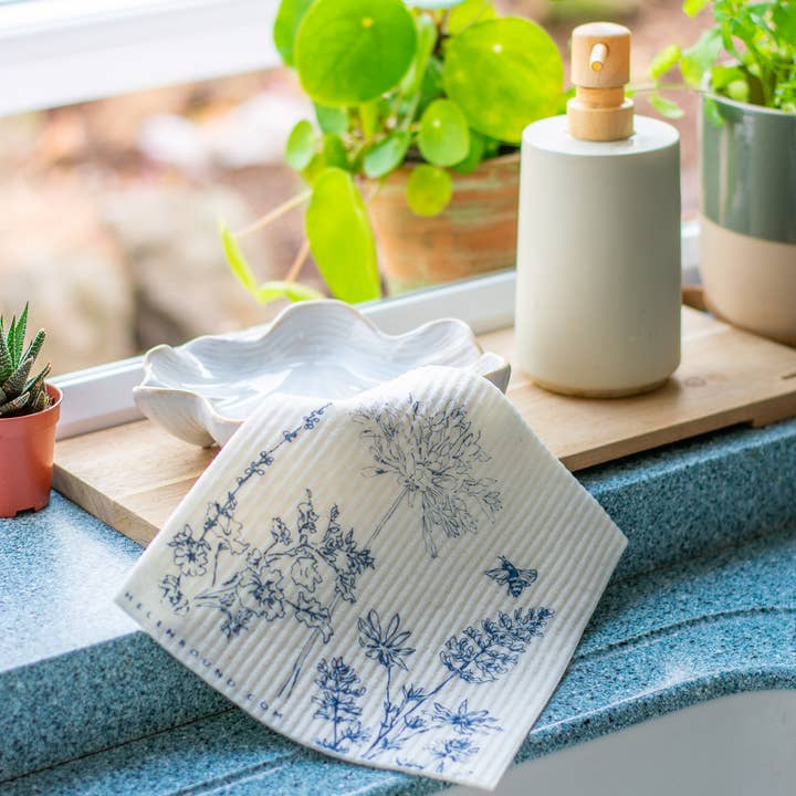 Helen Round - hand printed linen and bamboo wellness - Wholesale Dishcloth - Kitchen Cloths, Set Of 2 Household Sponges, Swedish Cloths6