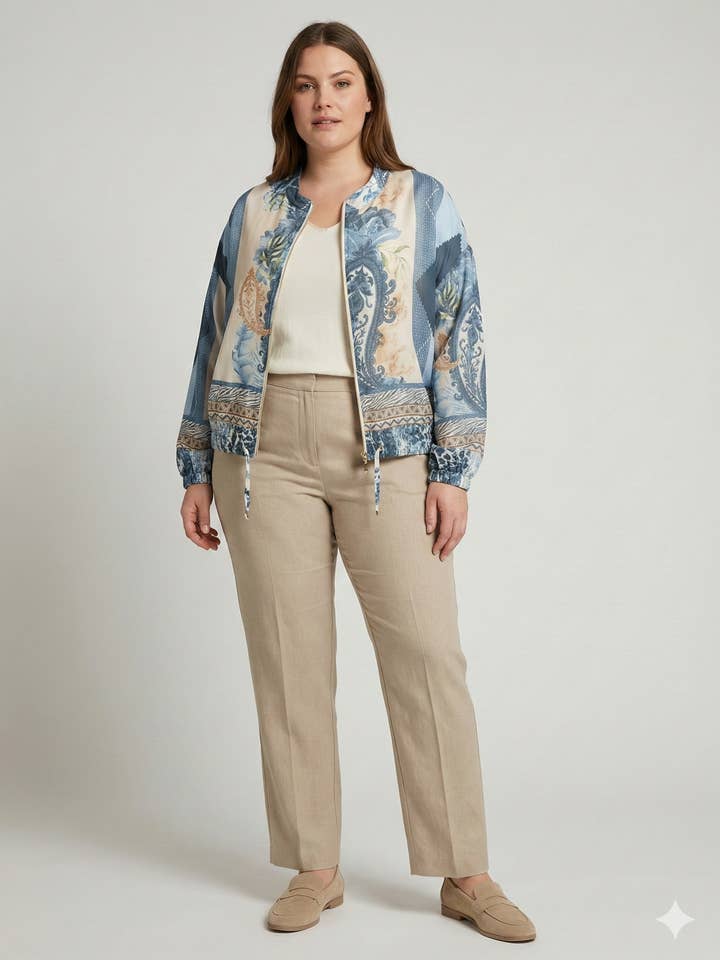 Plus Size - Lightweight Jacket with Floral Patterns for wholesale by C'MELODIE