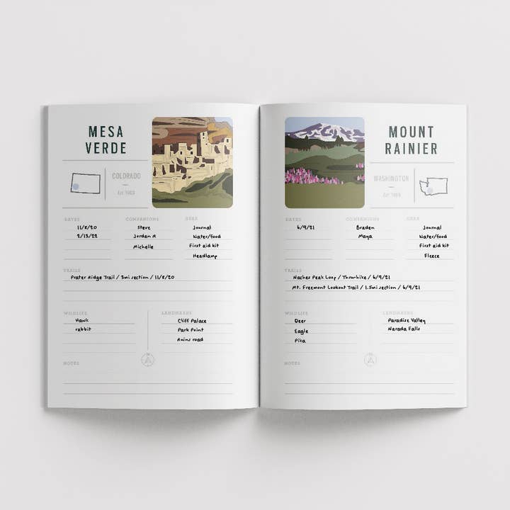 Pop Chart - Wholesale Journal/Diary - National Parks Logbook | Journal3