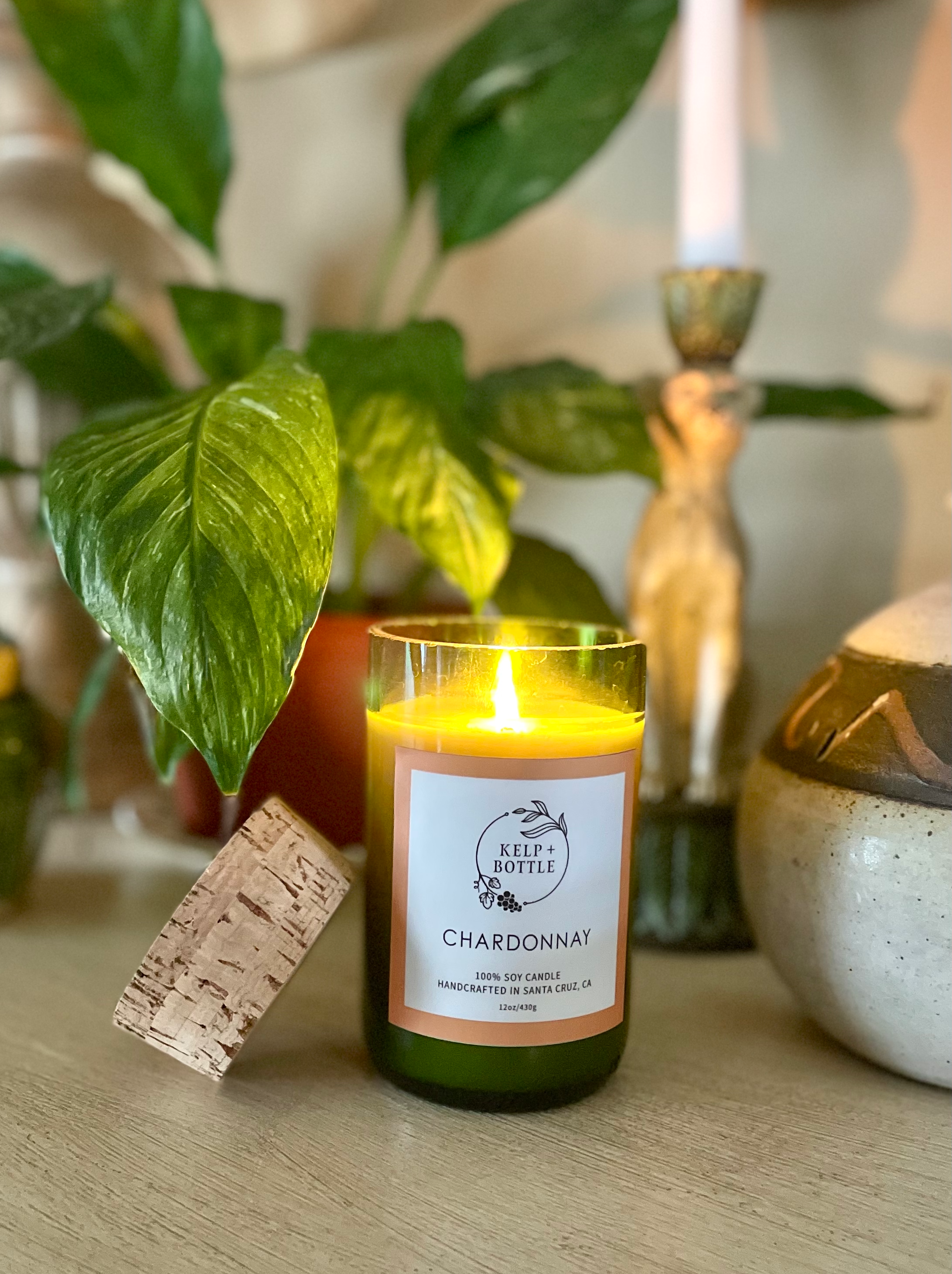 Kelp & Bottle - Wholesale Jar/Filled Candle - Chardonnay wine scented candle0
