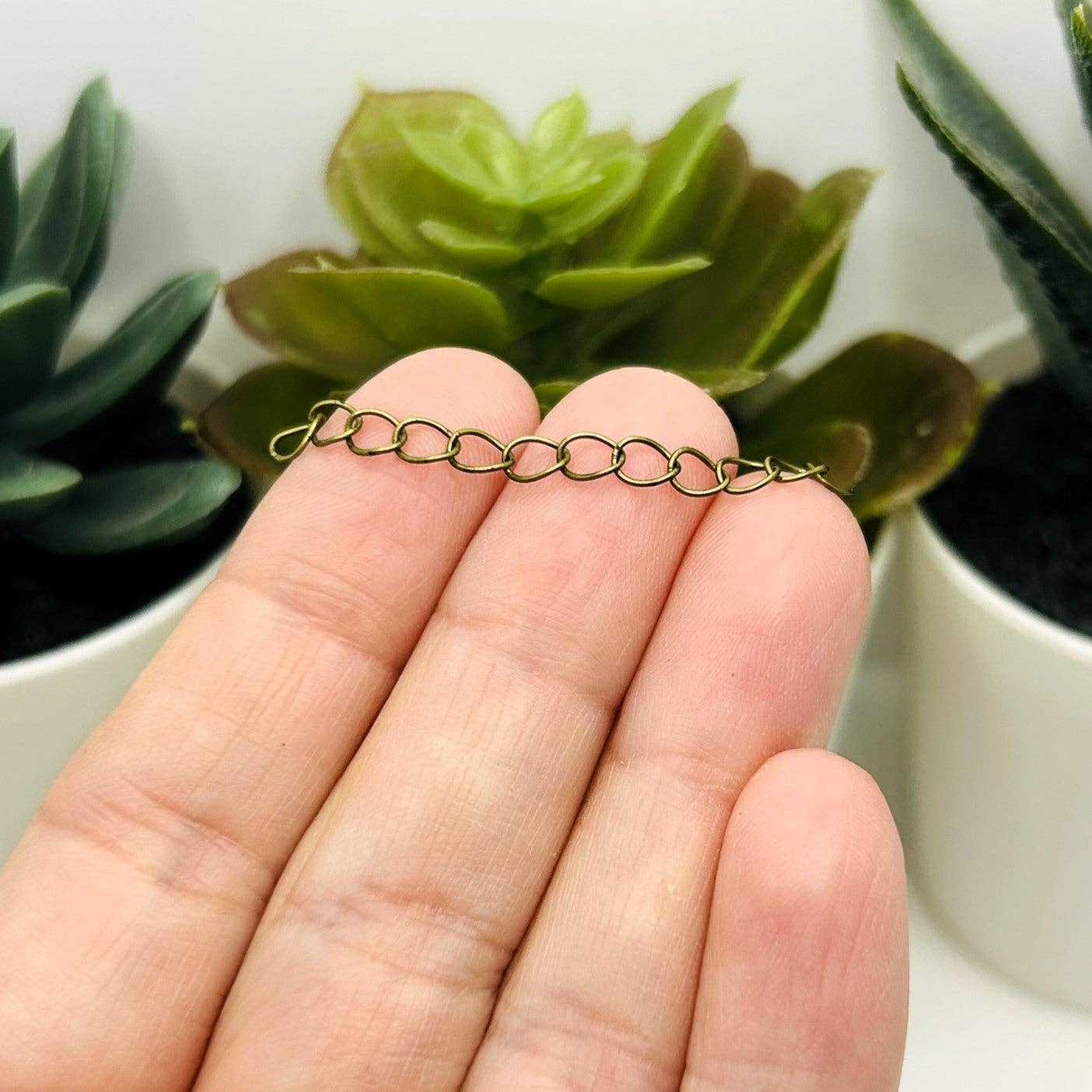 Guerrilla Charm - Wholesale Link & Chain Necklace - Bronze Iron Necklace Extenders, 5cm1