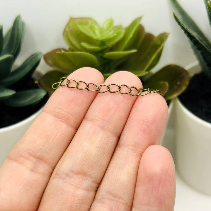 Guerrilla Charm - Wholesale Link & Chain Necklace - Bronze Iron Necklace Extenders, 5cm1