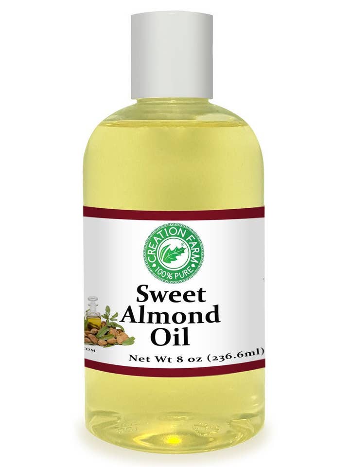 Sweet Almond Carrier Oil 8 Oz 100 Percent Pure Cold Pressed USA Origin Almond Oil for wholesale by Creation Farm Inc