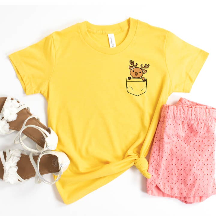 Pocket Deer T-shirt - Bella Canvas for wholesale by Printliss