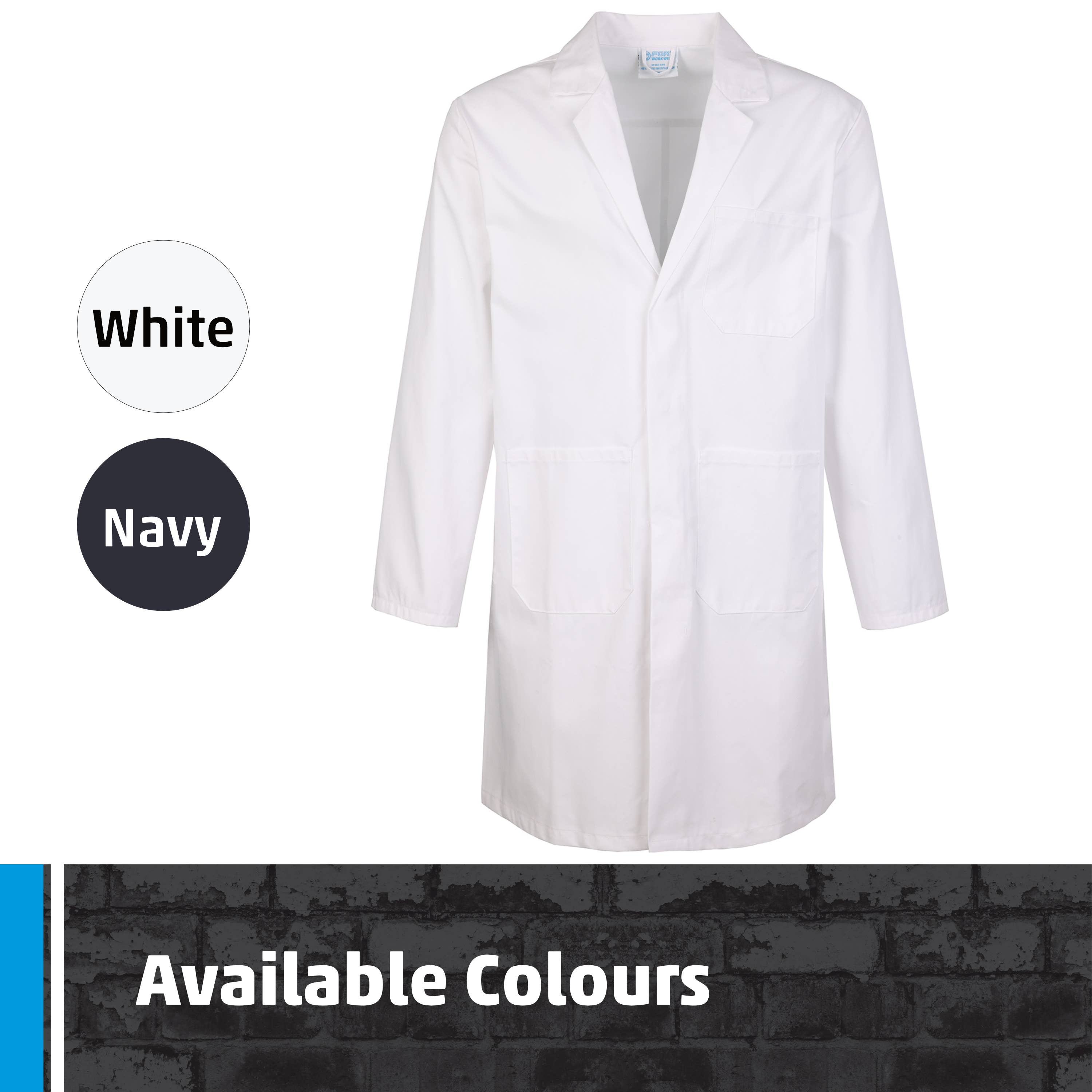 TuffStuff Workwear – wholesale Coat – Men′s – Fort Warehouse Coat, White Lab Coat, Unisex, 240gsm2