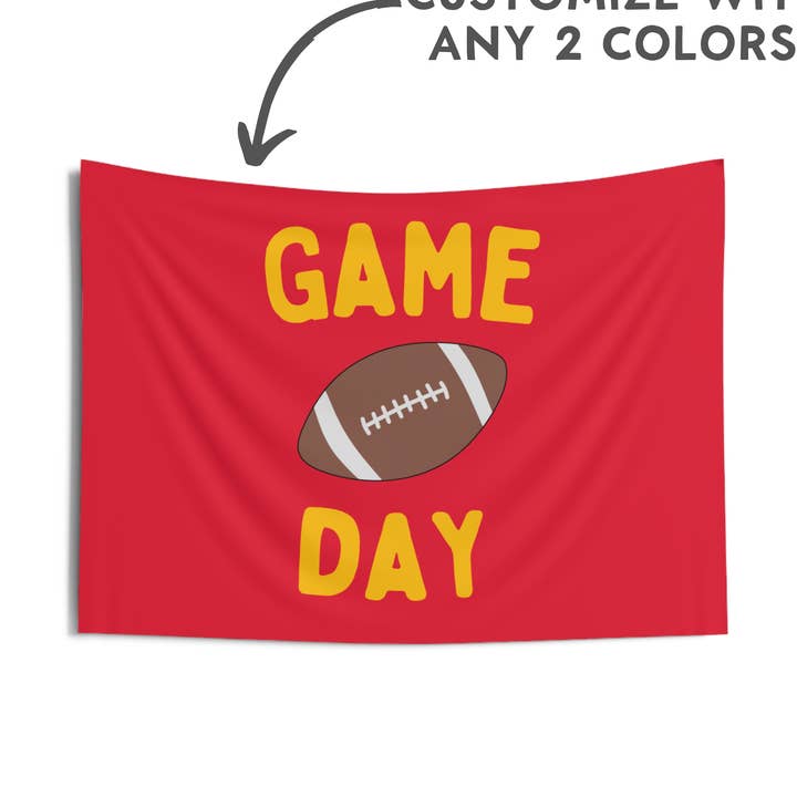 Football Game Day Banner Color Background - Personalizable C for wholesale by The Little Lemons Company