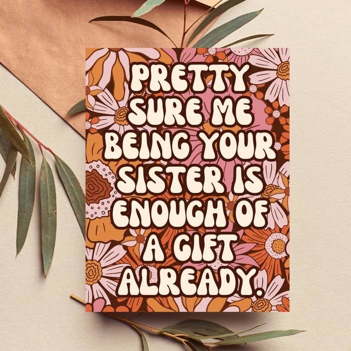 Funny Sister Birthday Card, Cheeky Birthday Gift Sibling for wholesale by As Told By Ellie