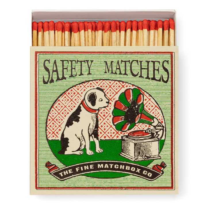Hond en grammafoon | Square - Safety Matches voor wholesale door Archivist Gallery | Europe