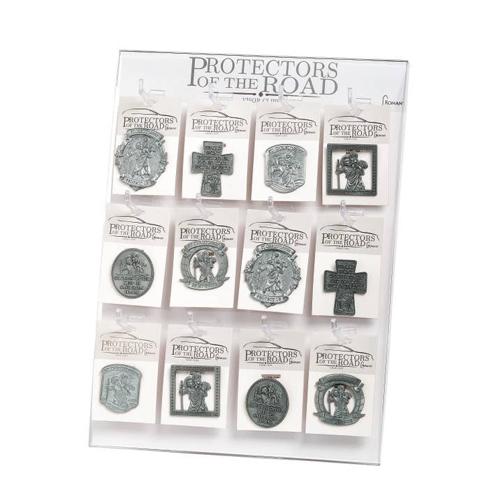 Roman - Wholesale Keepsake Coin/Token - St Christopher Visor Clip Carded; 6 Assorted 36-pc w/Display7