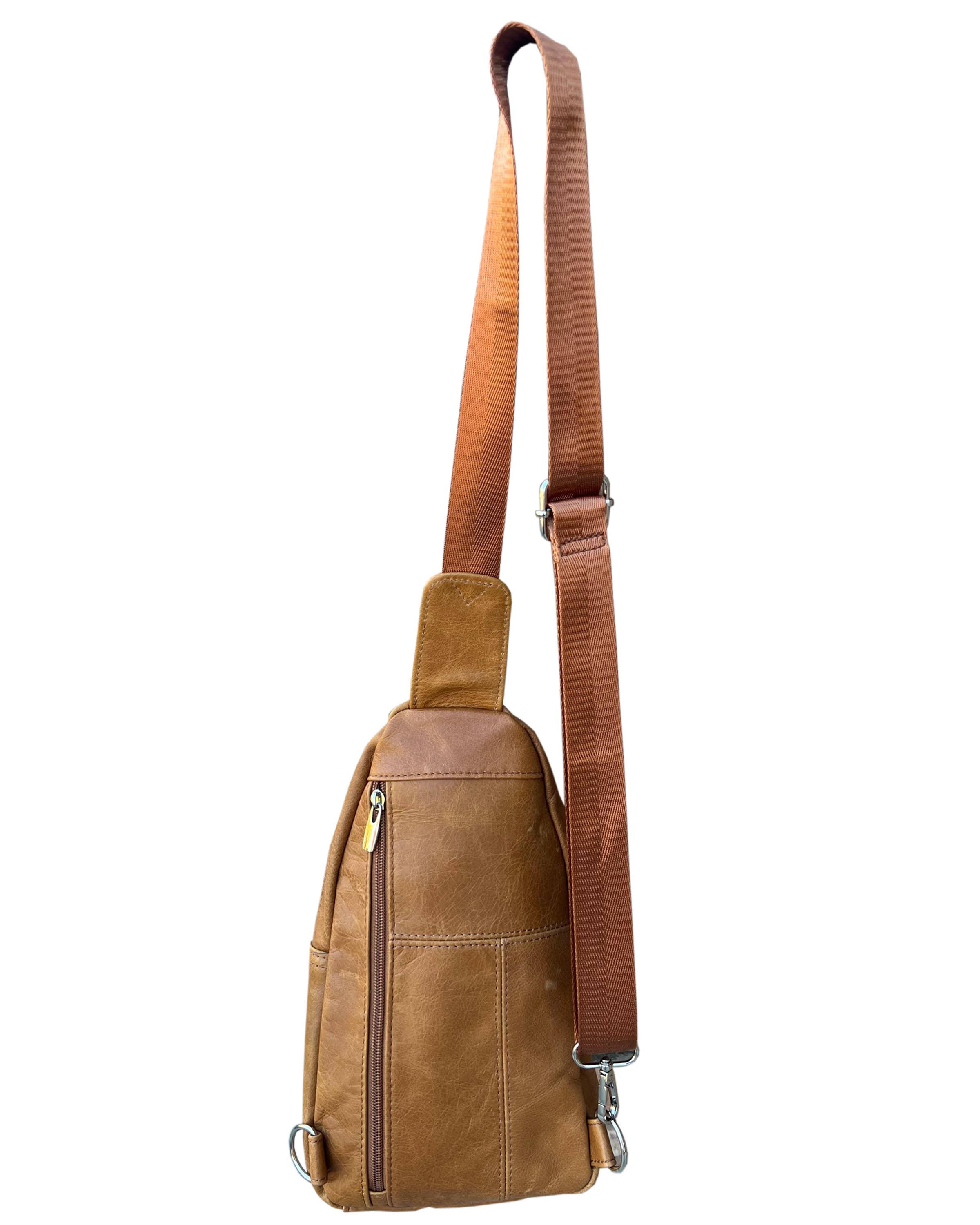 Roma Leathers, Inc. - Wholesale Crossbody Bag - Women's - W009Cowhide leather Sling bag with adjustable shoulder strap10
