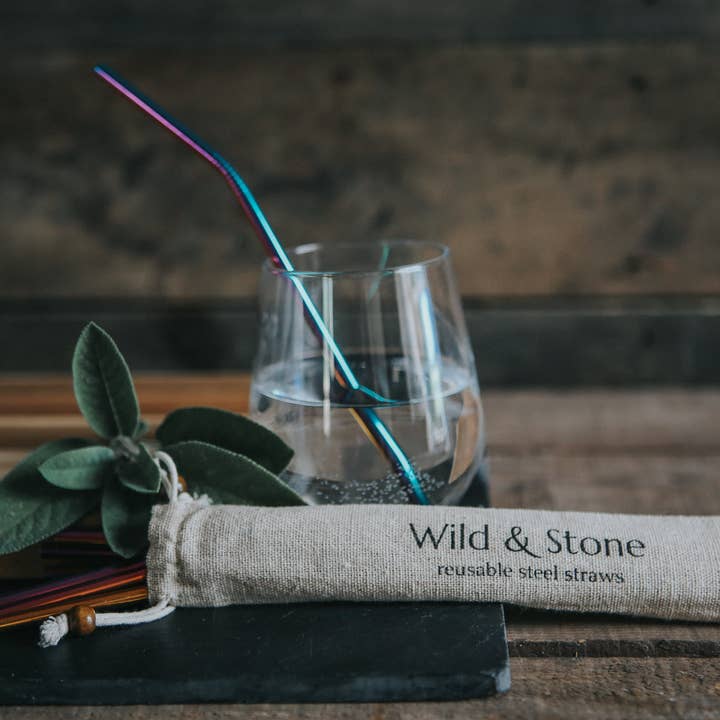 Wild and Stone - Wholesale Drinking straw - Reusable Metal Drinking Straws - Stainless Steel (Rainbow)1