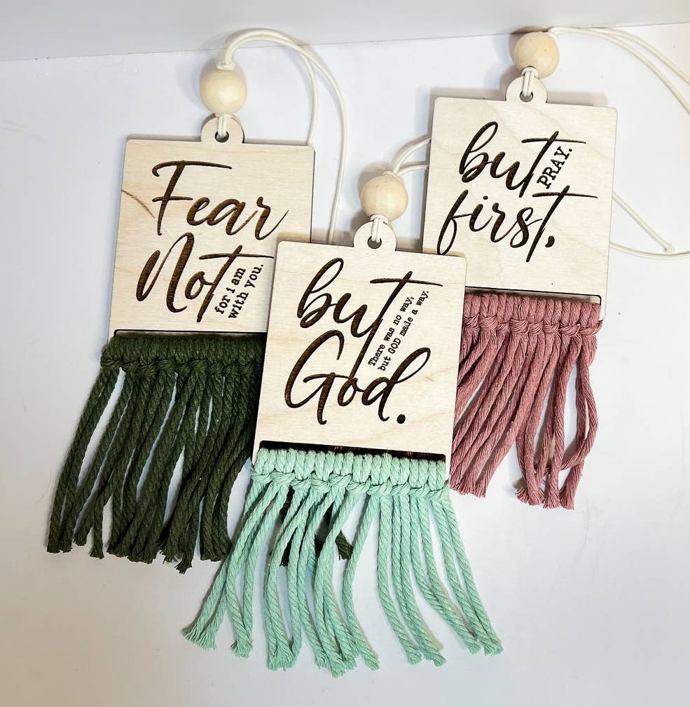 The She Shed Co - Wholesale Car Decorative Charm - Unisex - Christian Macrame Car Charm0