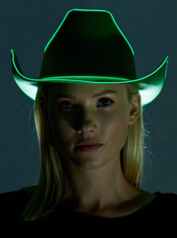 KBW Global Corp. - Wholesale Cowboy Hat - Unisex - Light-Up Green Cowboy Hat