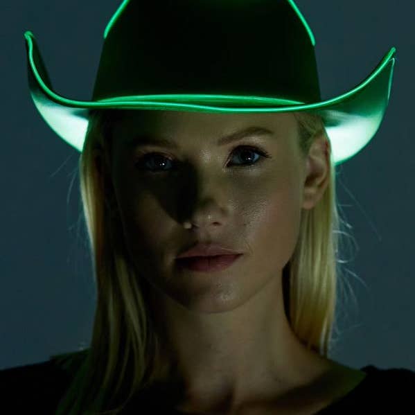 Light-Up Green Cowboy Hat for wholesale by KBW Global Corp.