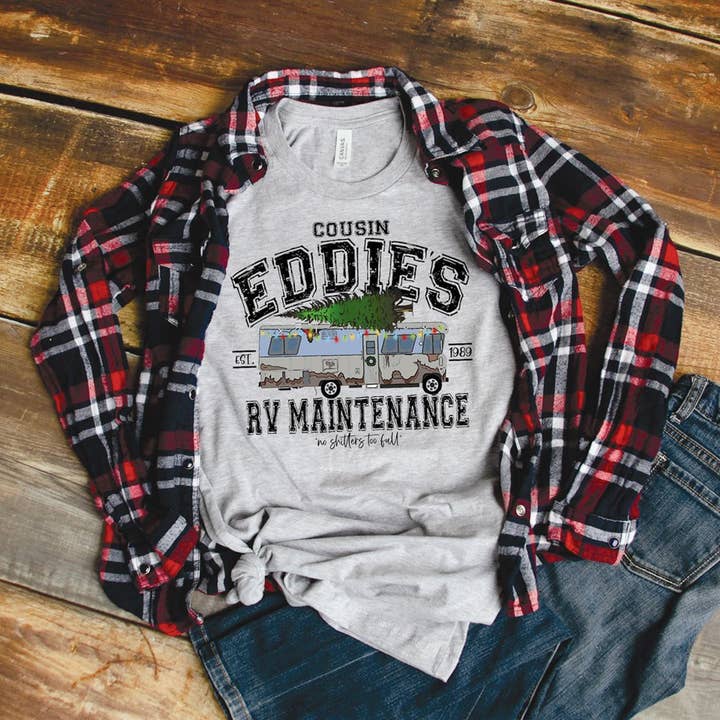 Cousin Eddie's RV Maintenance Tee for wholesale by Peach Closet