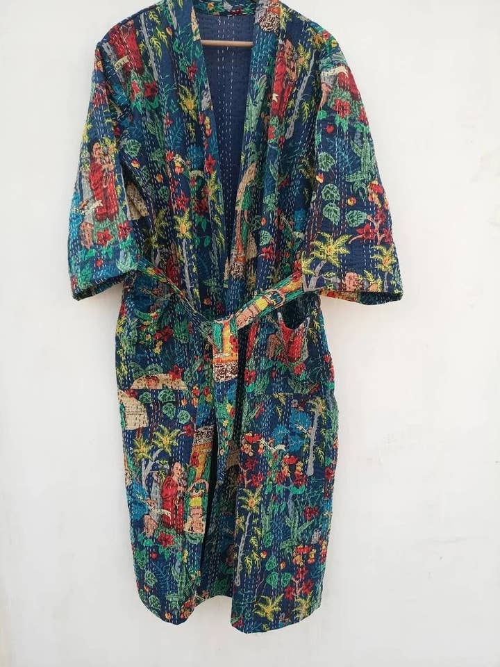 Kimono Robe Night Wear Dress Handmade Kantha Kimono for wholesale by bhavnas boutique