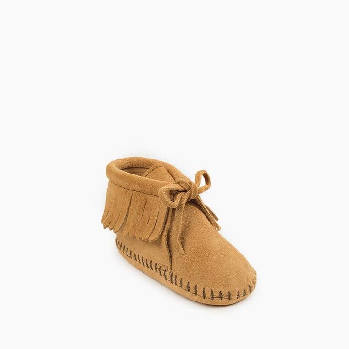 Minnetonka - Wholesale Booties - Baby - Infant Baby Suede Fringe Bootie with Tie1