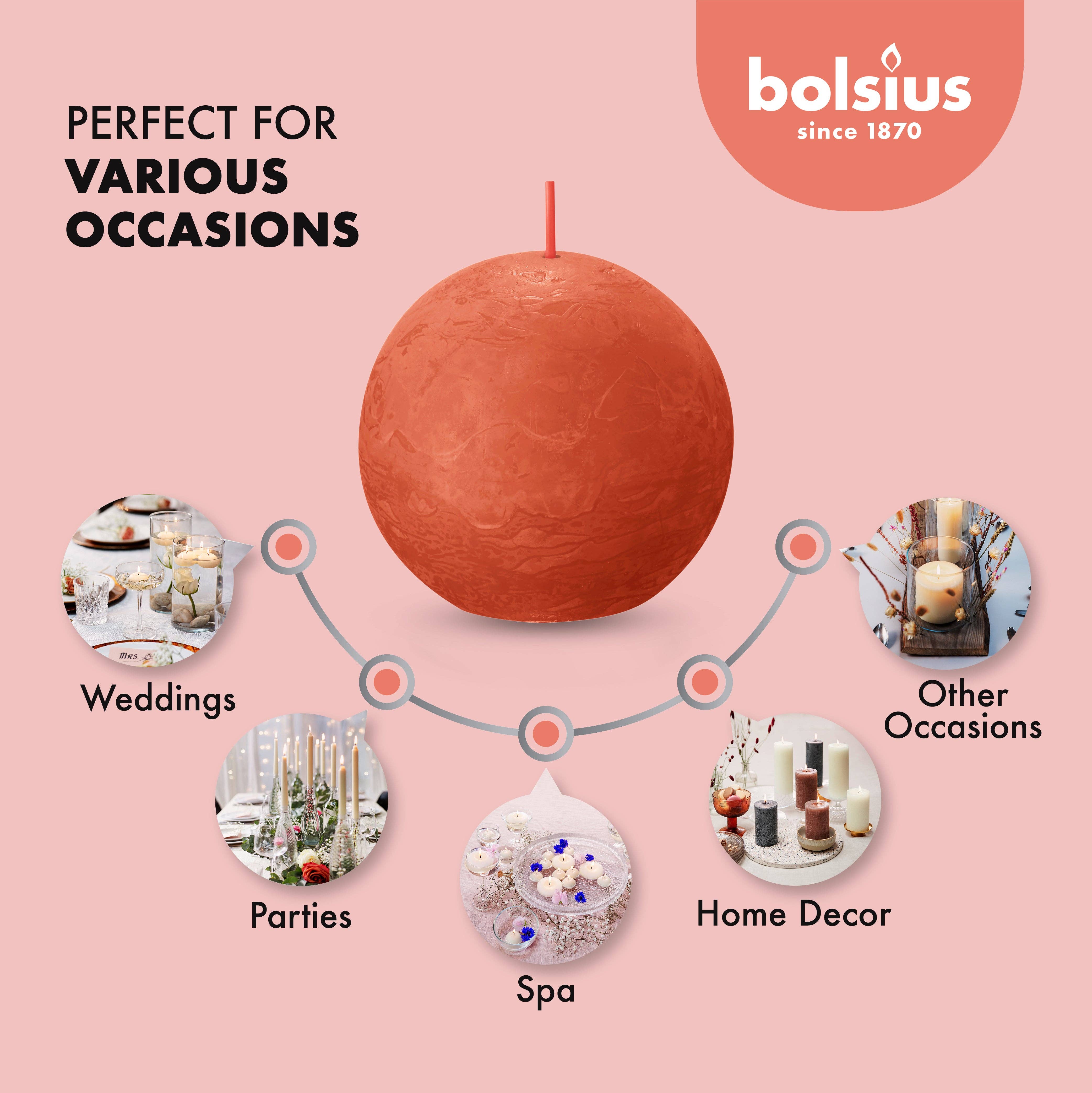 BOLSIUS – Velas de decoração por atacado – 6 Velas rústicas 3" - Inperfuted - Natural - Eco-Friendly - Cera Plant-Based - **Vendido Individualmente86