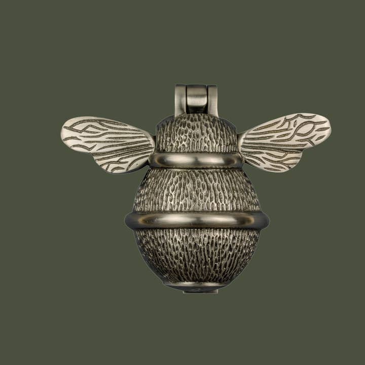 Brass bee – wholesale Knob/pull – Brass Bumble Bee Door Knocker - Pewter Finish