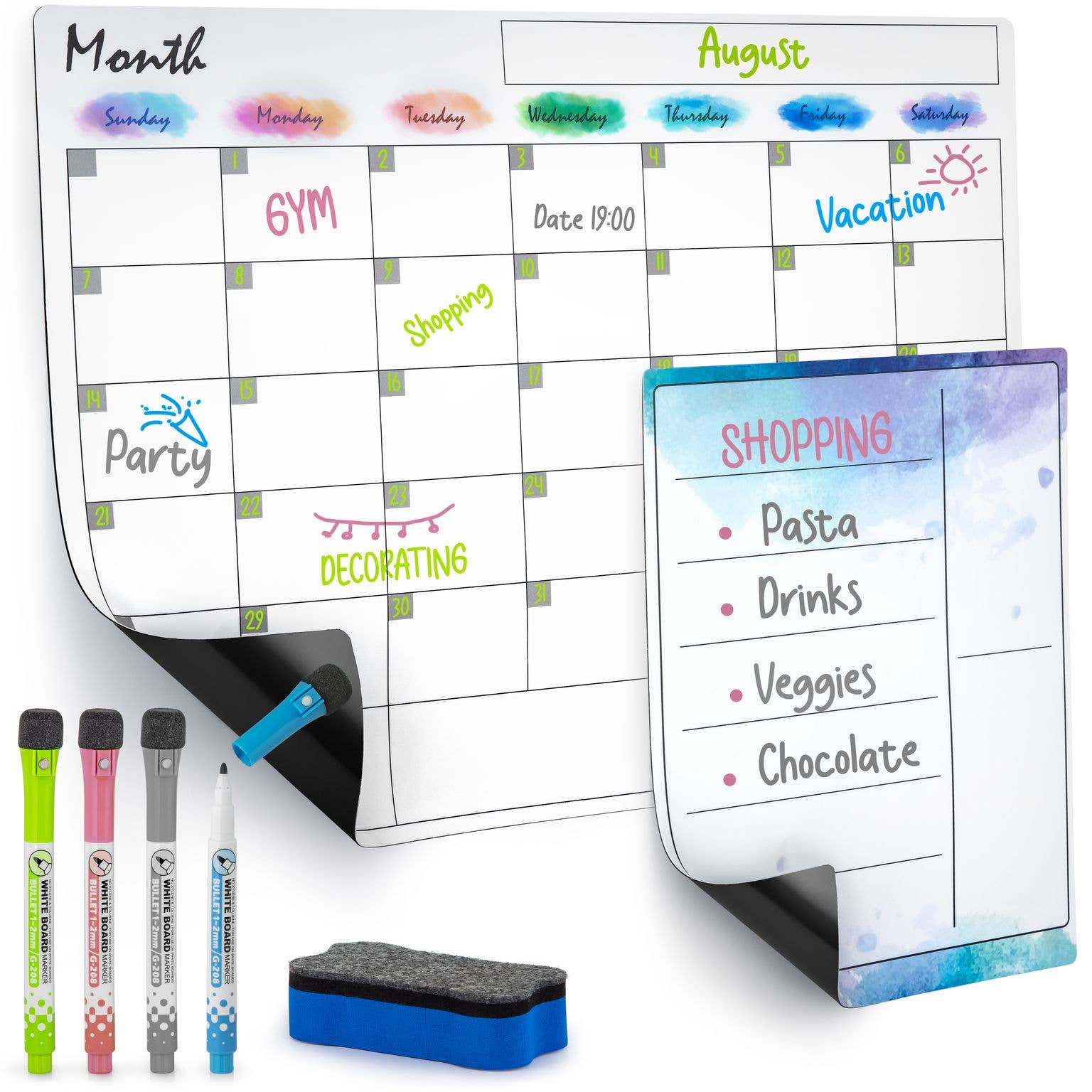Zulay Kitchen - Wholesale Whiteboard/Dry-Erase Board - Magnetic Dry Erase Calendar Whiteboard Kit10