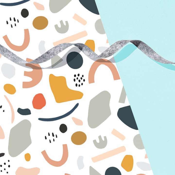 Abstract Terrazzo (White) - Wrapping Paper / Gift Wrap for wholesale by Hooray All Day