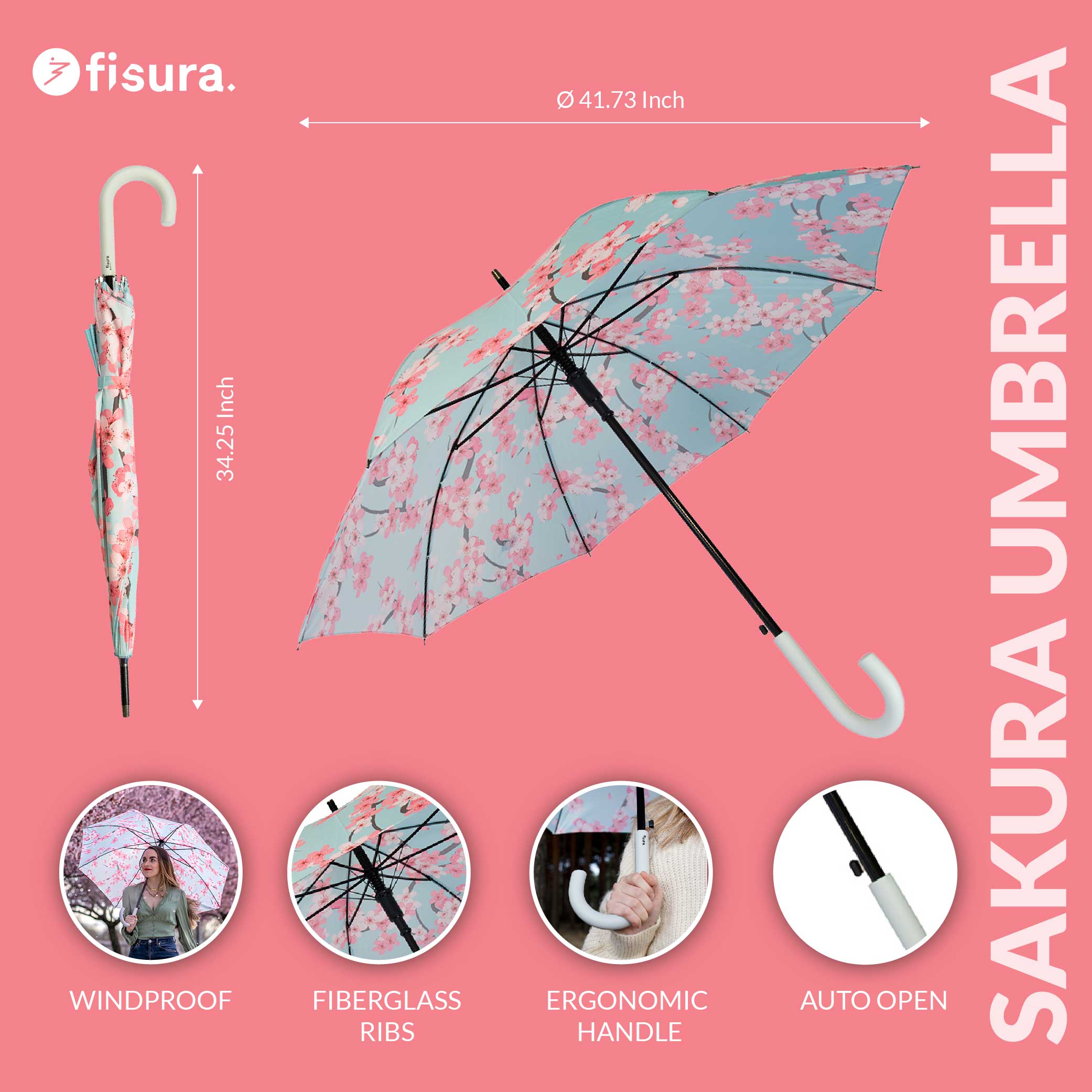 Fisura - Venta al por mayor Paraguas - Unisex - Paraguas "Sakura"3
