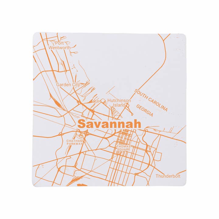 Blue Ridge Mountain Gifts - Wholesale Coasters - Savannah GA - Ceramic Map Coasters - Any Color