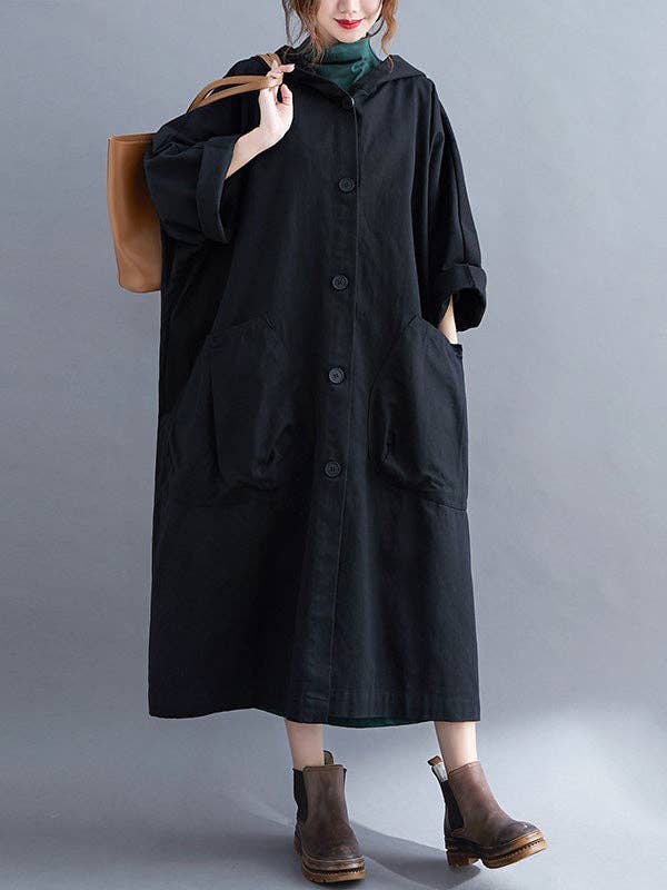 StyleGalX - Wholesale Trench Coat - Women's - Loose Hooded Trench Long Coat2