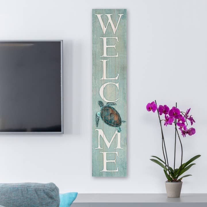 CounterArt/Highland Home/Thirstystone/CoasterStone - Wholesale Sign - "Sea Turtle" Indoor/Outdoor Pallet Wood Welcome Sign