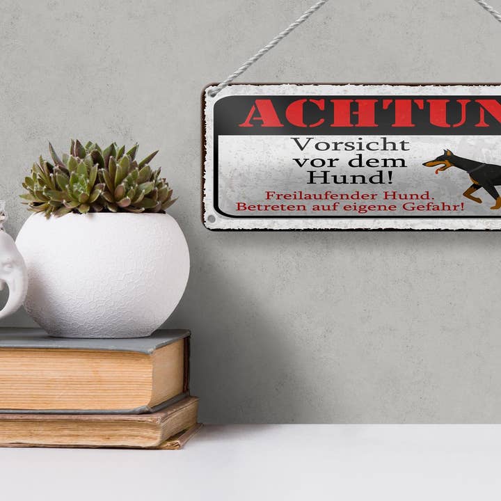 Femer - Wholesale Sign - Metal sign notice 27x10 cm Beware of the dog2