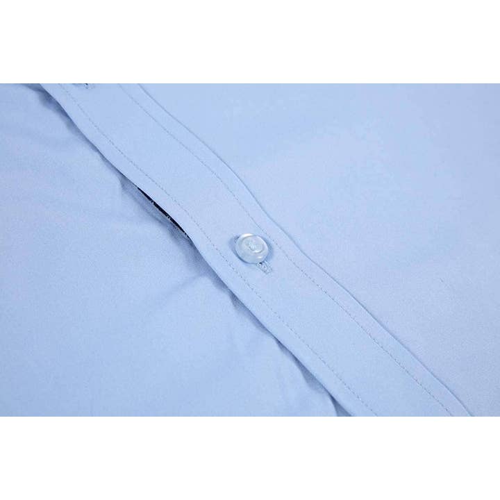 Rodeo Clothing – wholesale Buttoned-down shirt – Men's – Mens Dress Shirts Wrinkle Free Regular Long Sleeve Shirts - LIGHT BLUE
