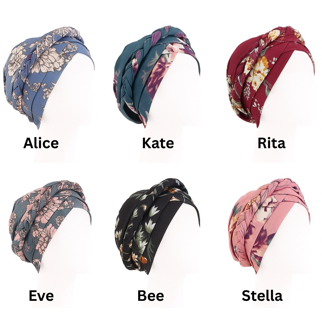 Ivy Nat - Wholesale Head Scarf - Women's - 
Floral Braid Twist Chemo Turban 1