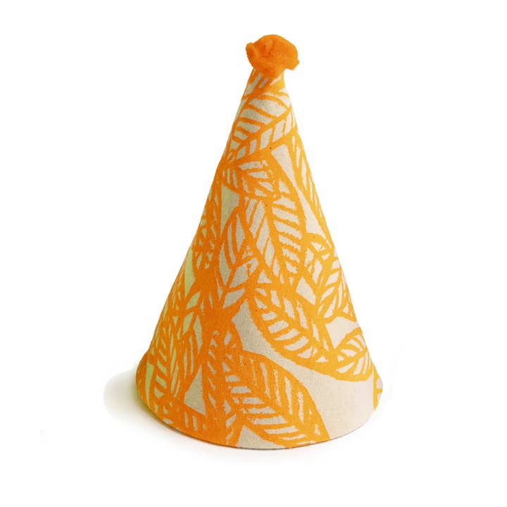 Neon orange party hat for wholesale by La fée raille