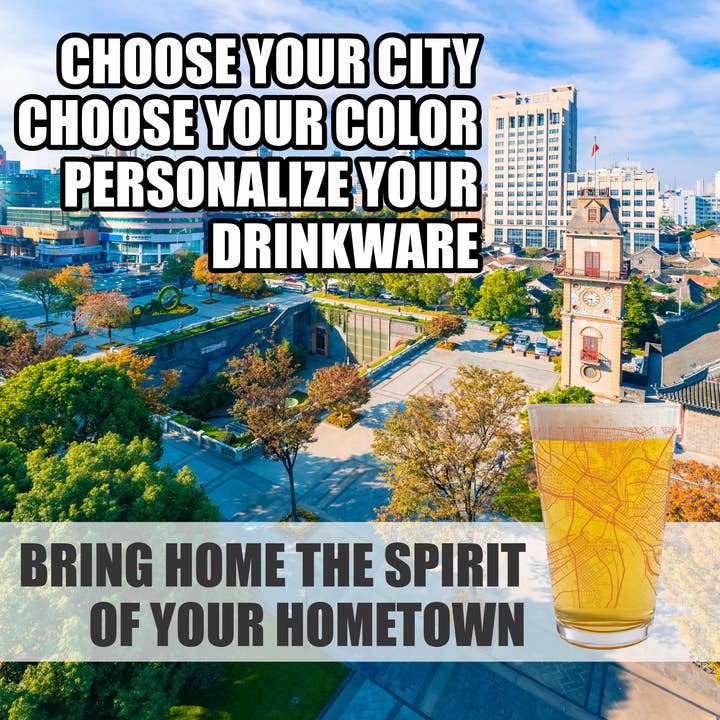 Blue Ridge Mountain Gifts - Wholesale Beer Glass/Mug - Richmond VA Map Glass - Select from over 40 Colors4