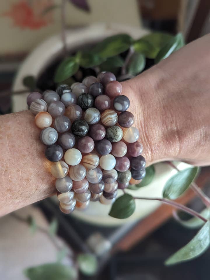 Botswana Agate armband (olika storlekar tillgängliga) för wholesale av JFOX Jewelry