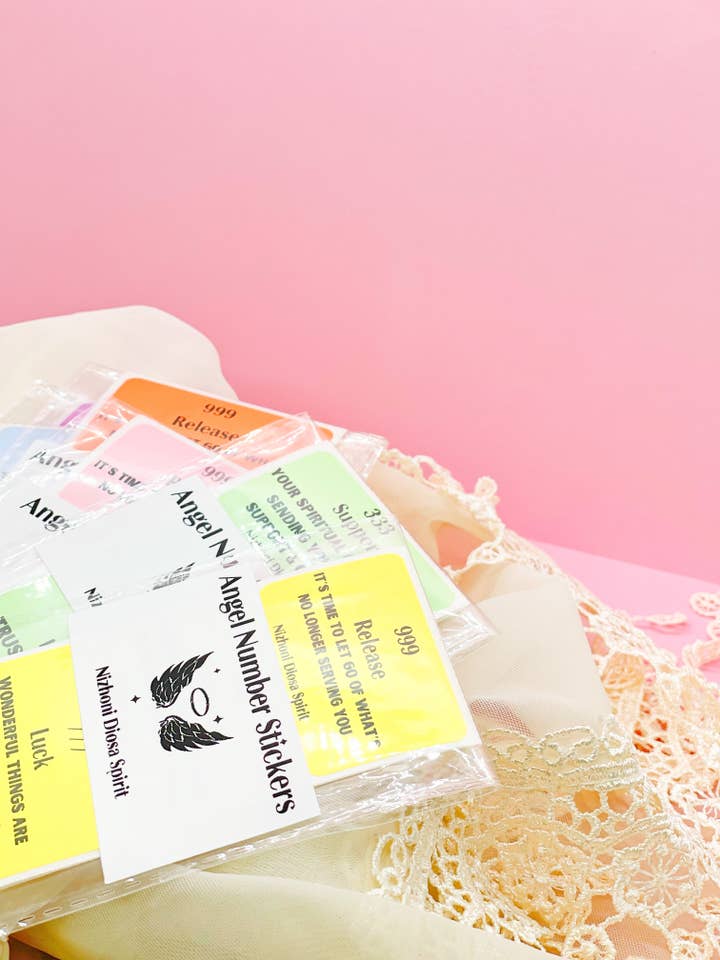 Adesivi con numero angelo per la vendita all'ingrosso da parte di Nizhoni Diosa Spirit