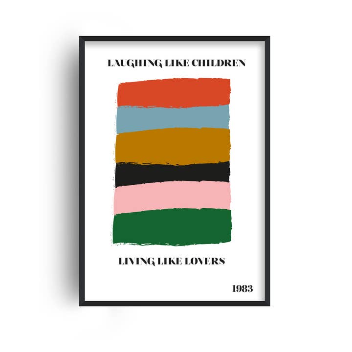 Skrattar som barn Retro Musik Citat Väggkonst Tryck för wholesale av Fanclub