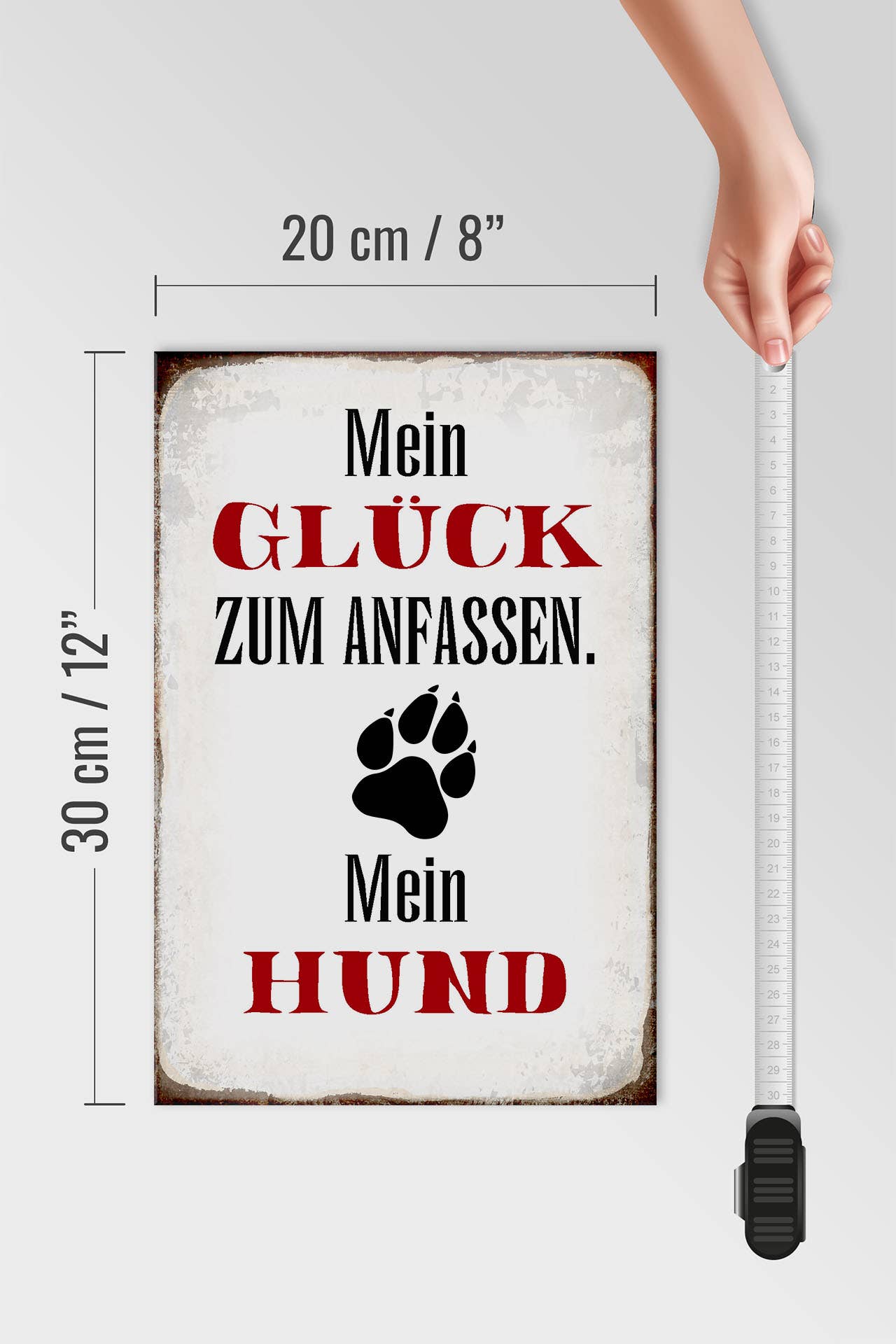 Femer - Wholesale Sign - Wooden sign saying 20x30cm Glück zum trächten mein Hund3