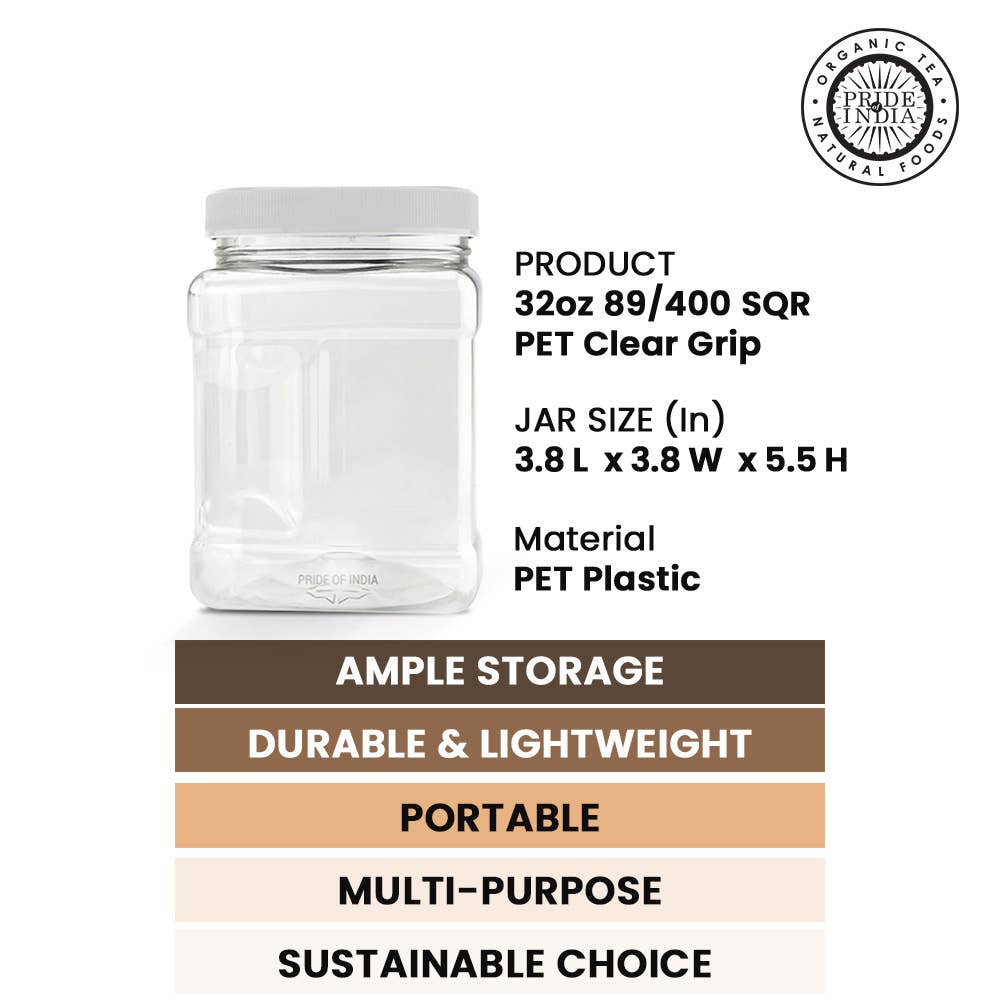 PRIDE INDIA BRANDS – wholesale Jar – Clear PET Storage Jars with Caps23
