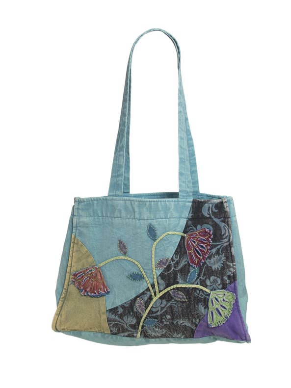Tote bag Bordado Grande com Design de Flor Bordado por atacado de Earth Divas