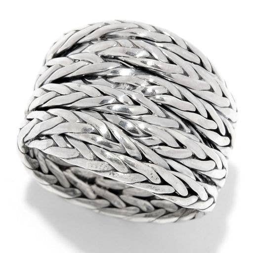 Anillo de enclavamiento de diseño bizantino SS de 8 filas para venta al por mayor de Eli Pebble