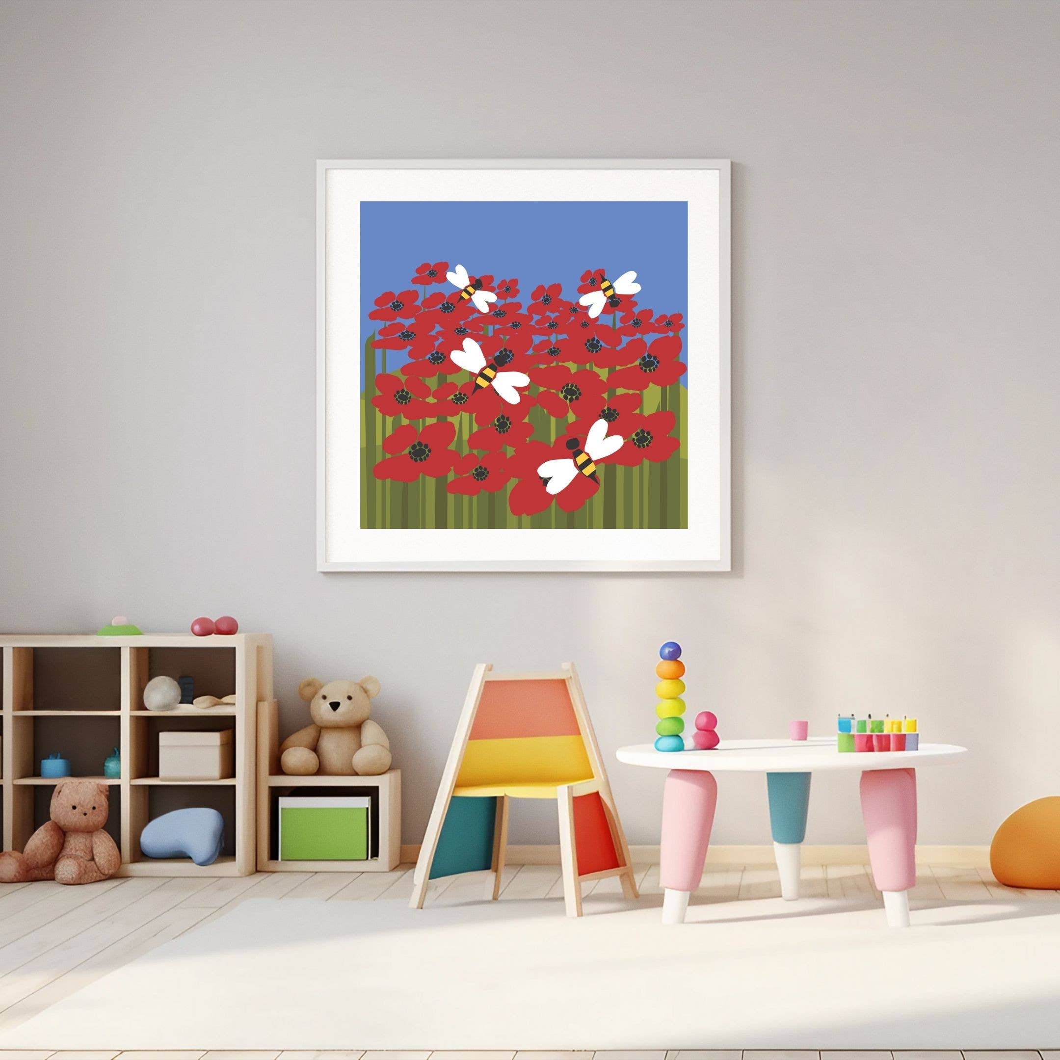 Urban Kolor - Wholesale Art Print - Kids & Baby - Wildflowers Red4