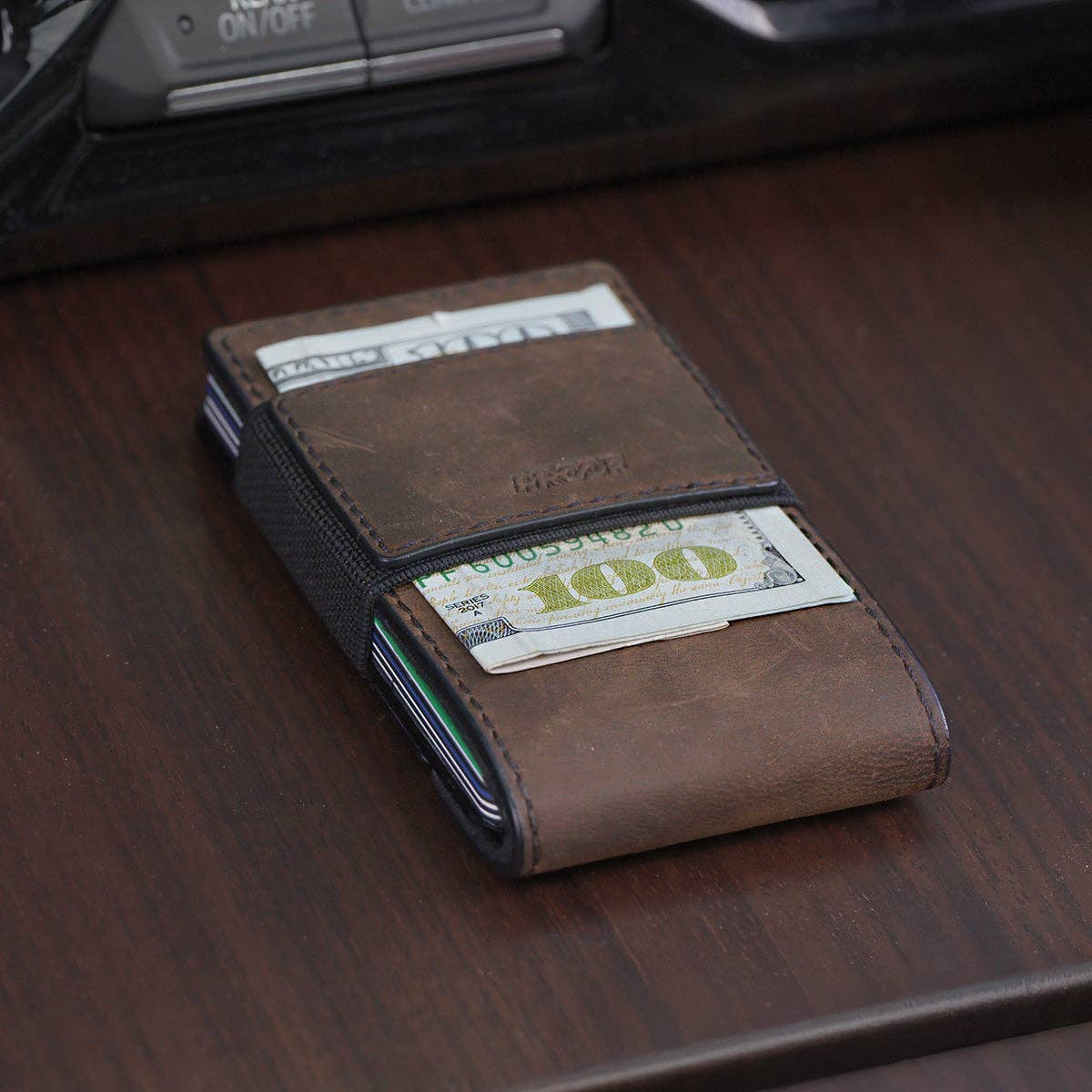 PROOF Wallets - Wholesale Wallet - Men's - PROOF Wallet | The Founder | Top Grain Bomber Leather & Dark Gunmetal3
