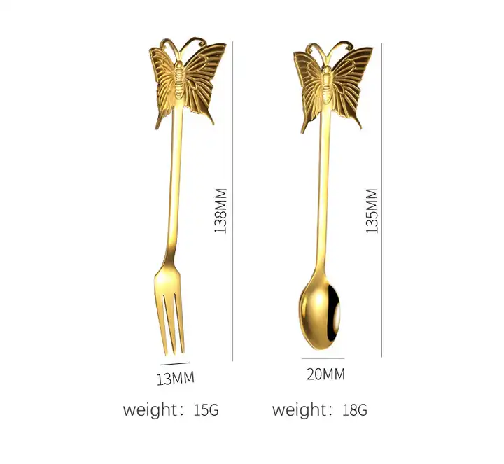 Sostraw & SmartThings - Wholesale Table Spoon (Cutlery) - Butterfly Spoon - For Tea, Coffee or Dessert - 4 colors9