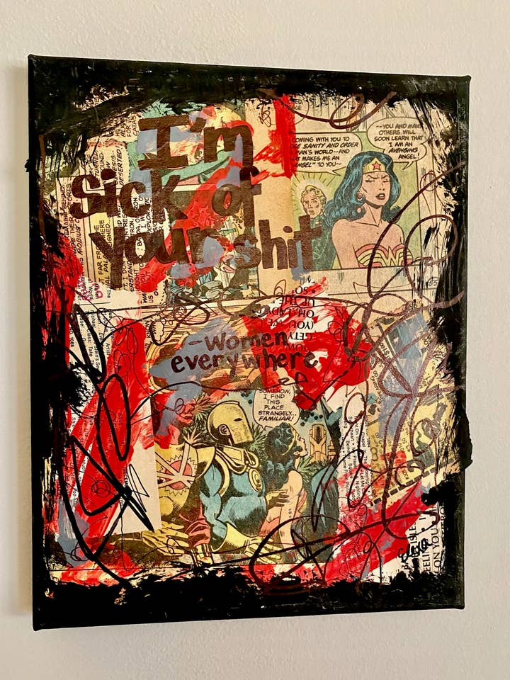 WONDER WOMAN „Jeg er træt af din lort“ - KUNSTTRYK for engroshandel hos Lexicon of Love Music Art