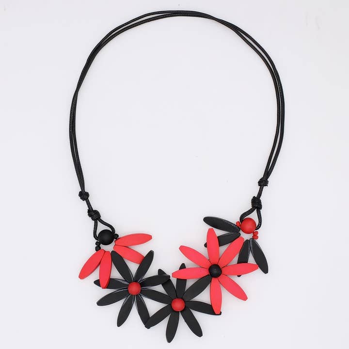 Red Garland Nectar Statement Necklace for wholesale by Sylca Designs