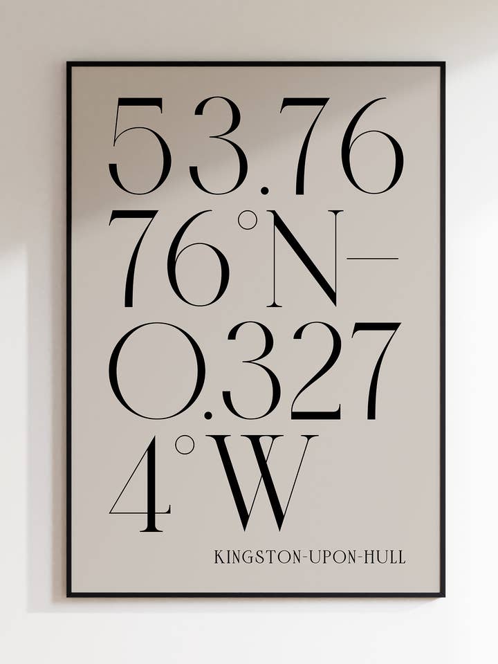 Kingston upon Hull City Impressão de coordenadas mínimas por atacado de AballoneStudio
