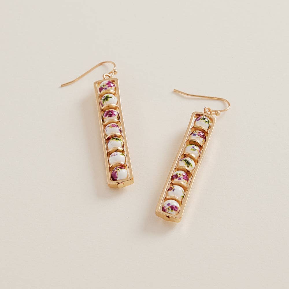 Designature New York - Wholesale Dangle Earrings - Rectangle Shaped Ceramic Bead Brass Hook Earrings1