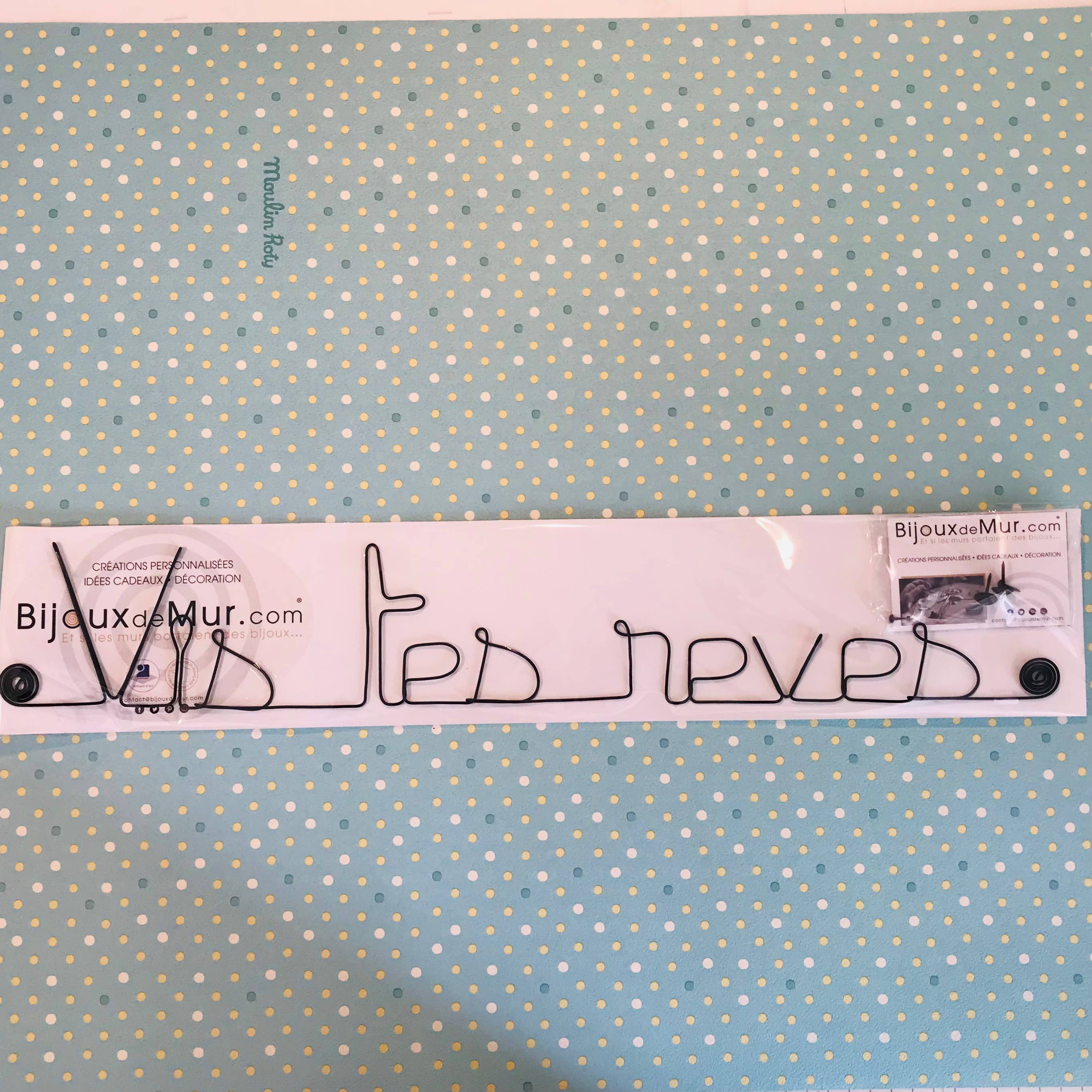 Bijoux de Mur - Wholesale Wall Accent - “Live your dreams” Wire Wall Decoration - to be pinned2